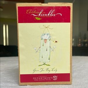 Department 56 Christmas Krinkles Green Tree Bag Lady Ornament